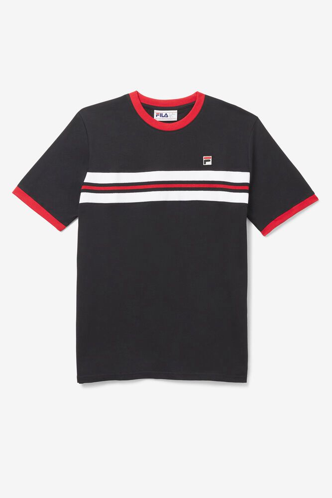 Fila Silver T-Shirt Black - Mens - 68349DLYV